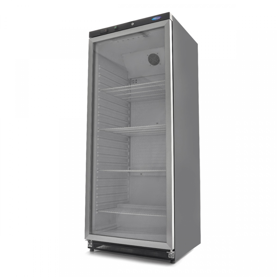 Kühlschrank 600L Schwarz mit Glastür - Großer Kühlschrank für die Gastronomie