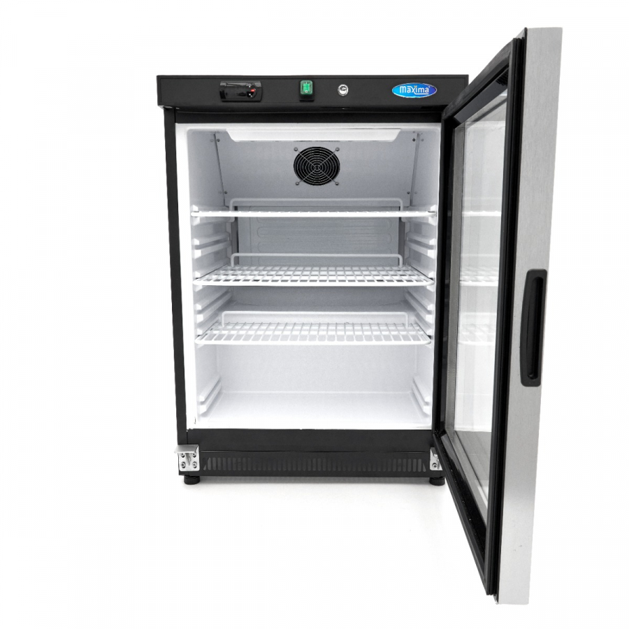 Gastro koelkast 200L met glazen deur in zwart