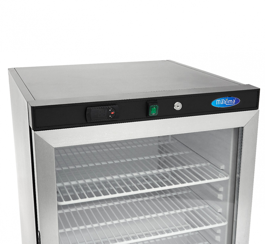 Gastro koelkast 200L met glazen deur in zwart