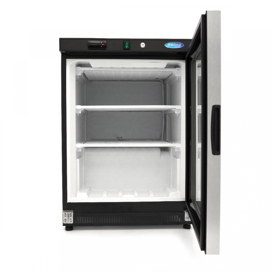 Gefrierschrank - 200L - Schwarz - mit Glastür