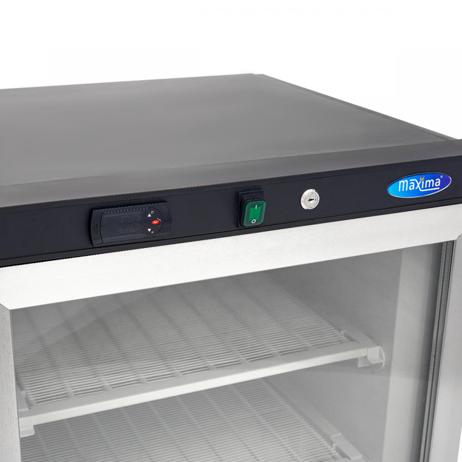 Gefrierschrank - 200L - Schwarz - mit Glastür