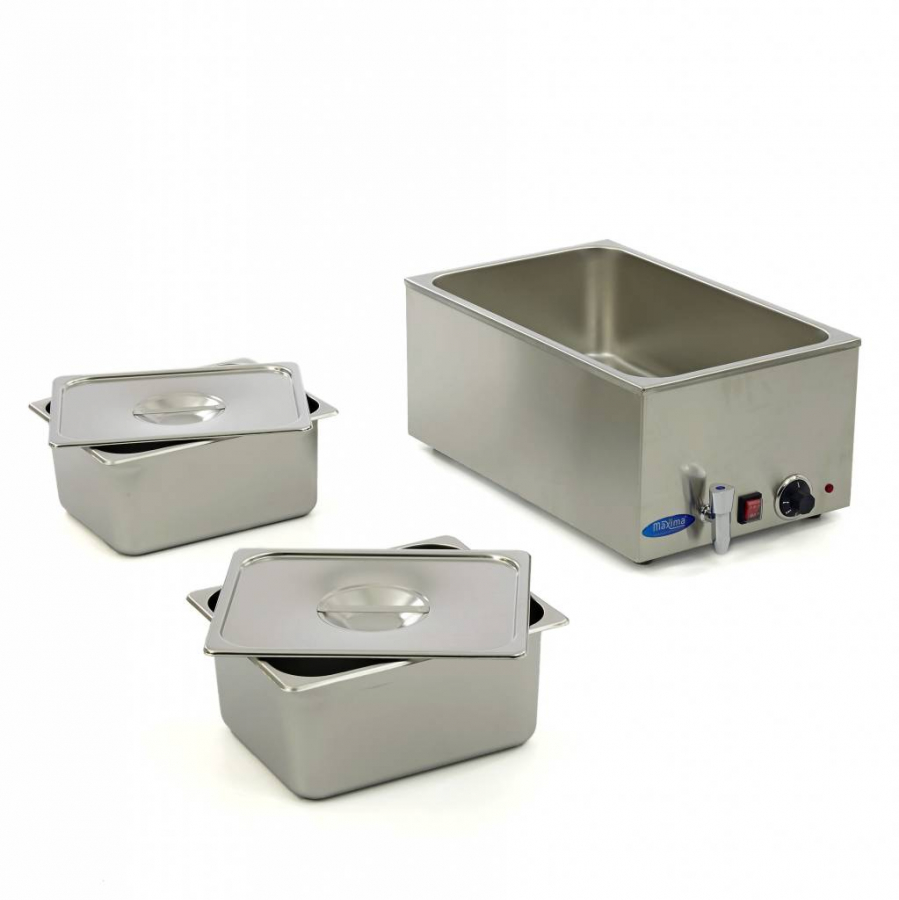Bain Marie - mit Wasserhahn- inkl. 2 x 1/2 GN Set - Elektrisch