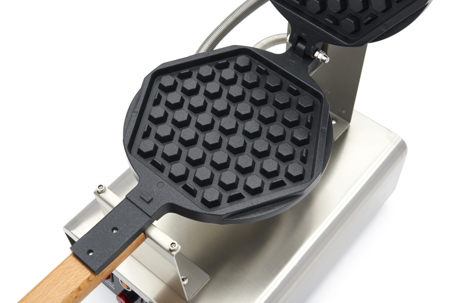 Wafelijzer - 1 wafel - Ronde honingraatpatroon