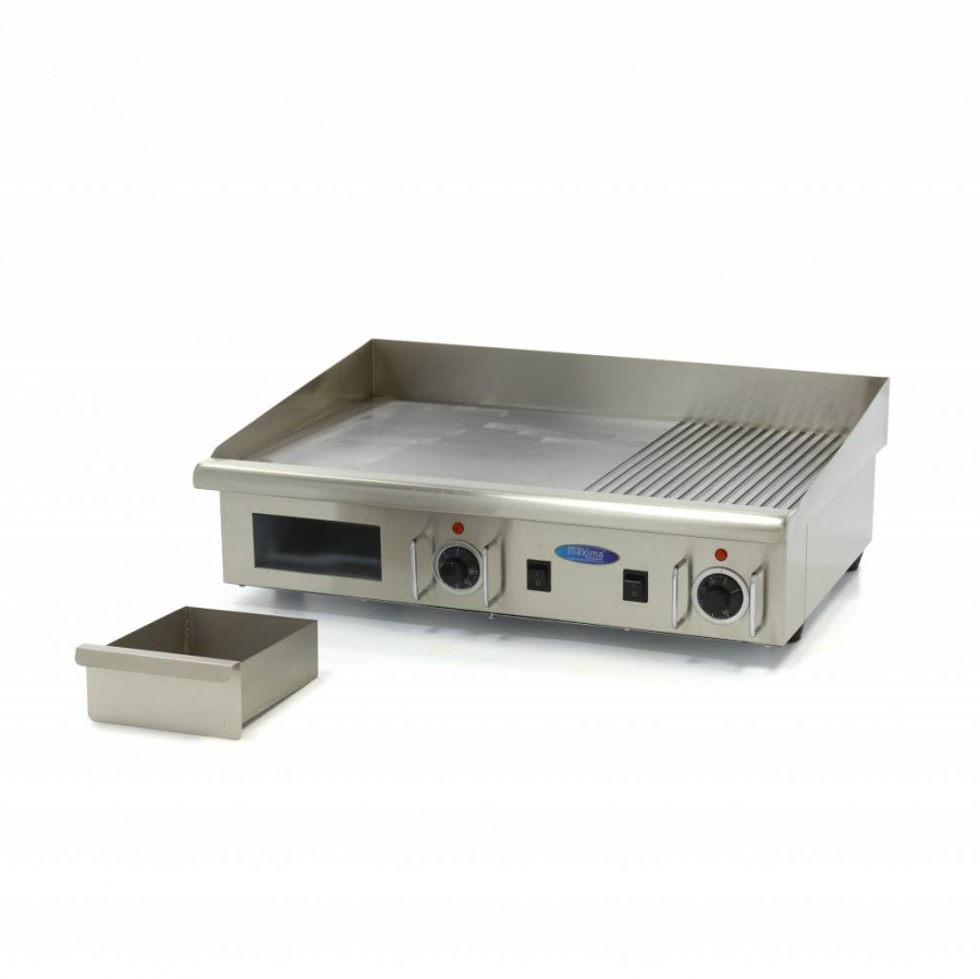 Grillplatte - Halb Gerillt - 73 cm - inkl. Tropfschale - 400 V