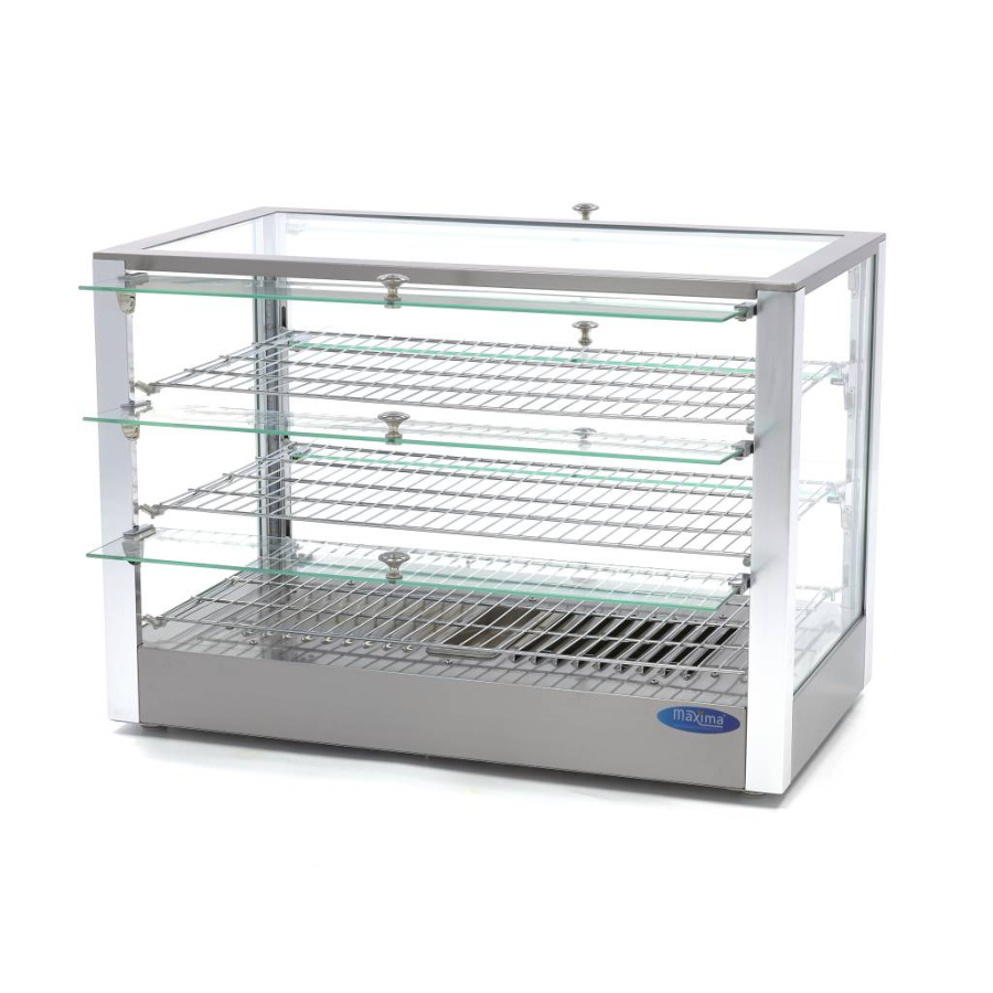 Warmtevitrine - 115 l - 70 cm - 3 planken
