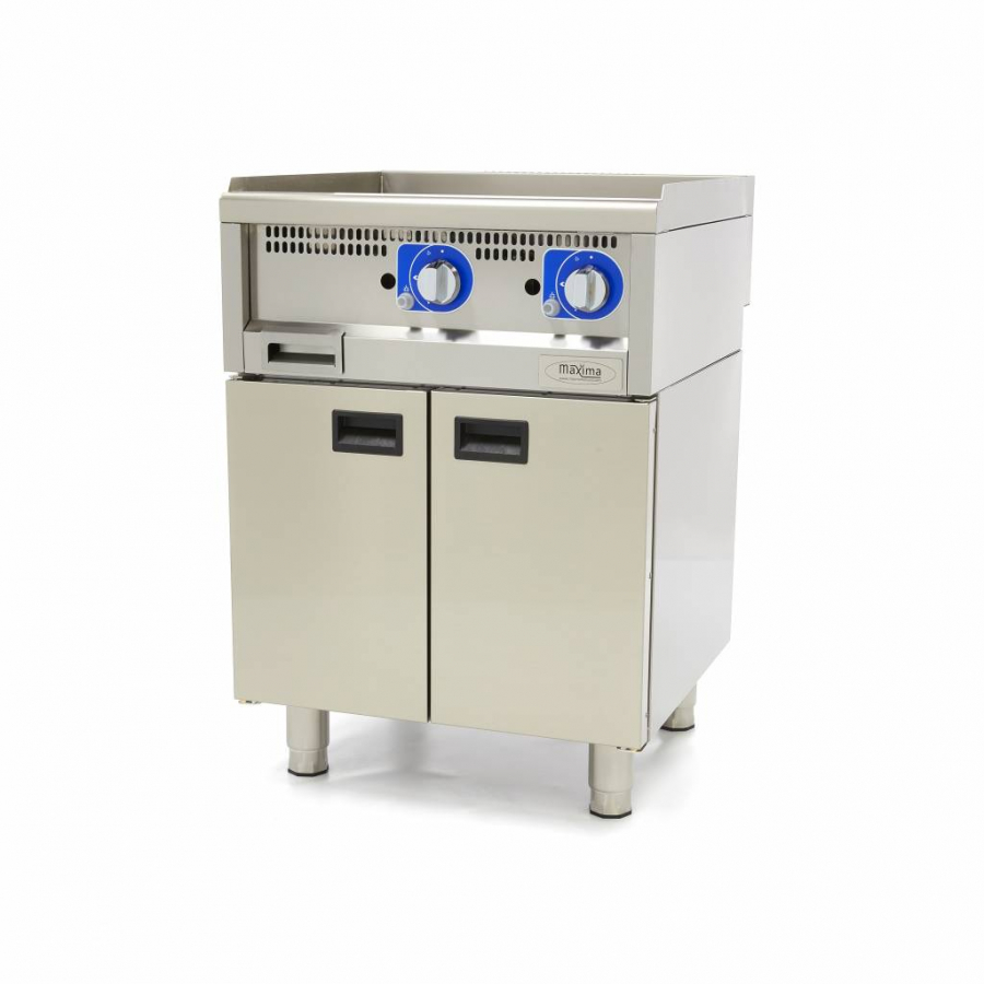 Gewerbliche Grillplatte - Glatt - Doppelgerät - 60cm tief - Gas