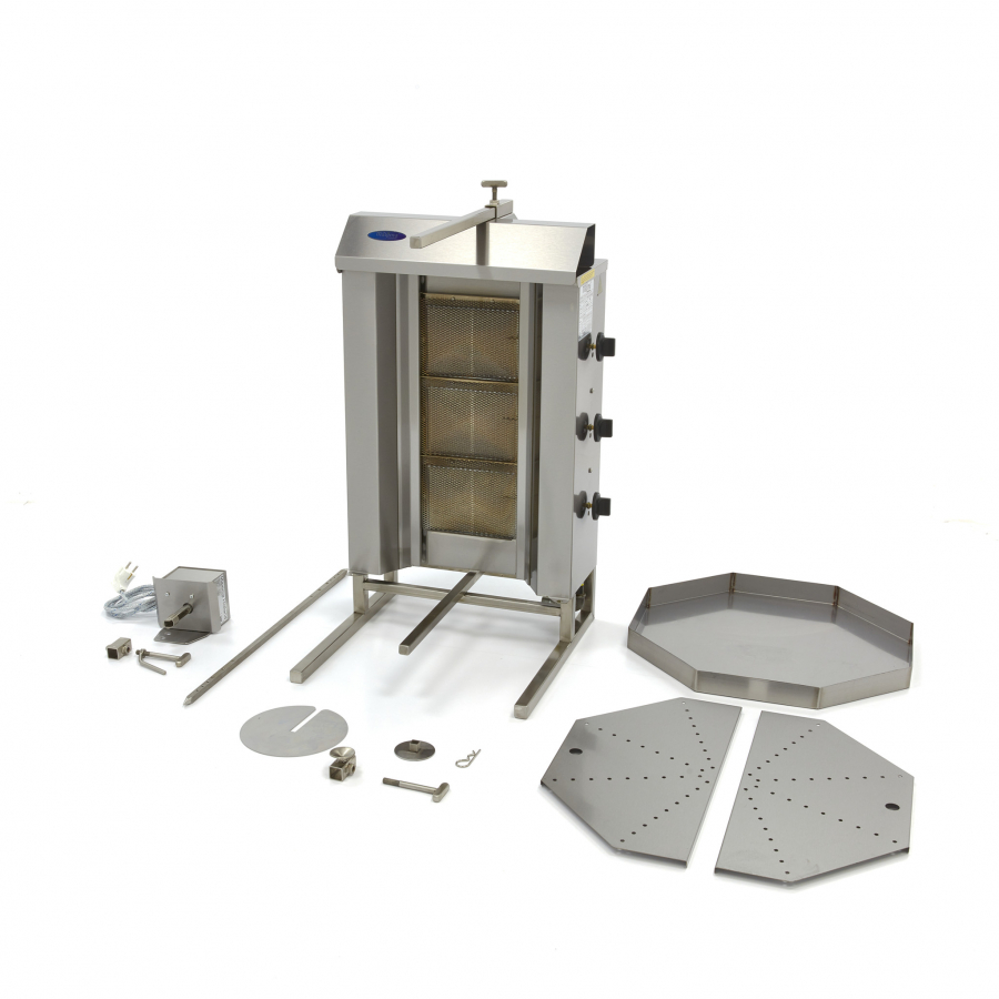 Dönergrill - 3 Brenner - 30kg Fleisch - Gas