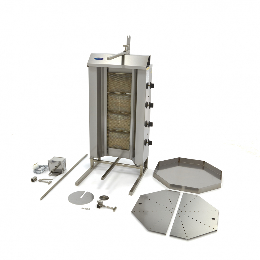 Dönergrill - 4 Brenner - 50kg Fleisch - Gas