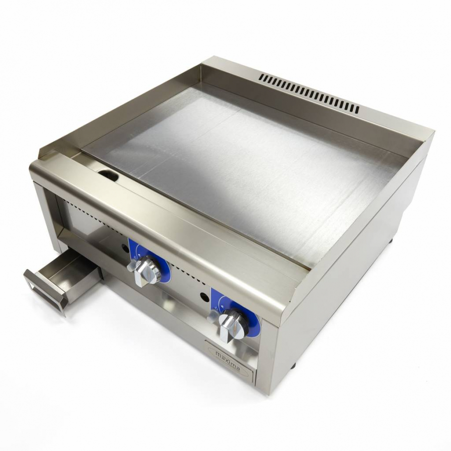 Gewerbliche Grillplatte - Glatt - Doppelgerät - 60cm tief - Gas