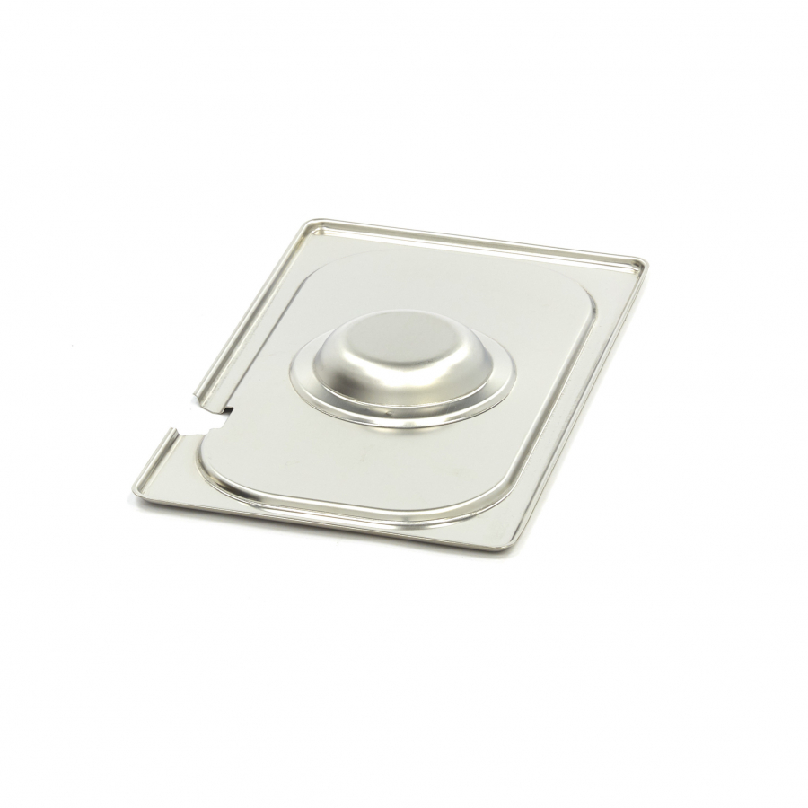 Gastronorm-Deckel - 1/4 GN - Edelstahl - mit Vertiefung
