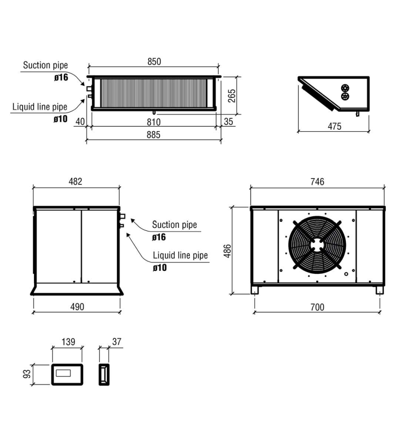 Split Tiefkühlaggregat 9m³ | 230V 1.48kW Split Tiefkühlaggregat 9m³ | 230V 1.48kW
