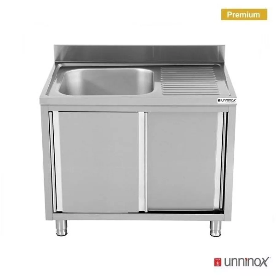 Spülenunterschrank 1 Schale links 140x70x85cm Edelstahl Gastronomie