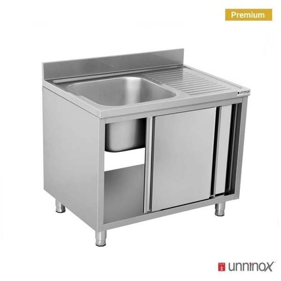 Spülenunterschrank 1 Schale links 140x70x85cm Edelstahl Gastronomie