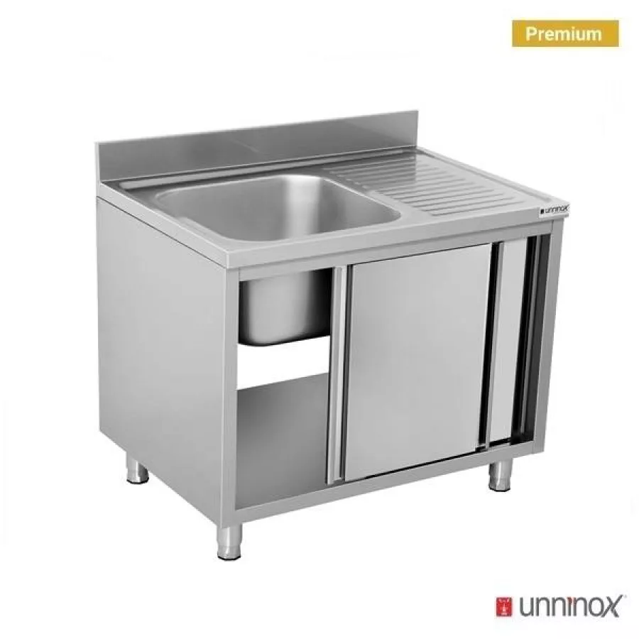 Spülenunterschrank 1 Schale links 140x70x85cm Edelstahl Gastronomie