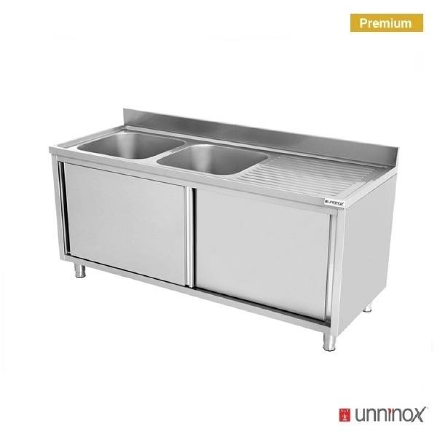 Spülenunterschrank 2 Becken links 180x70x85cm Gastronomie