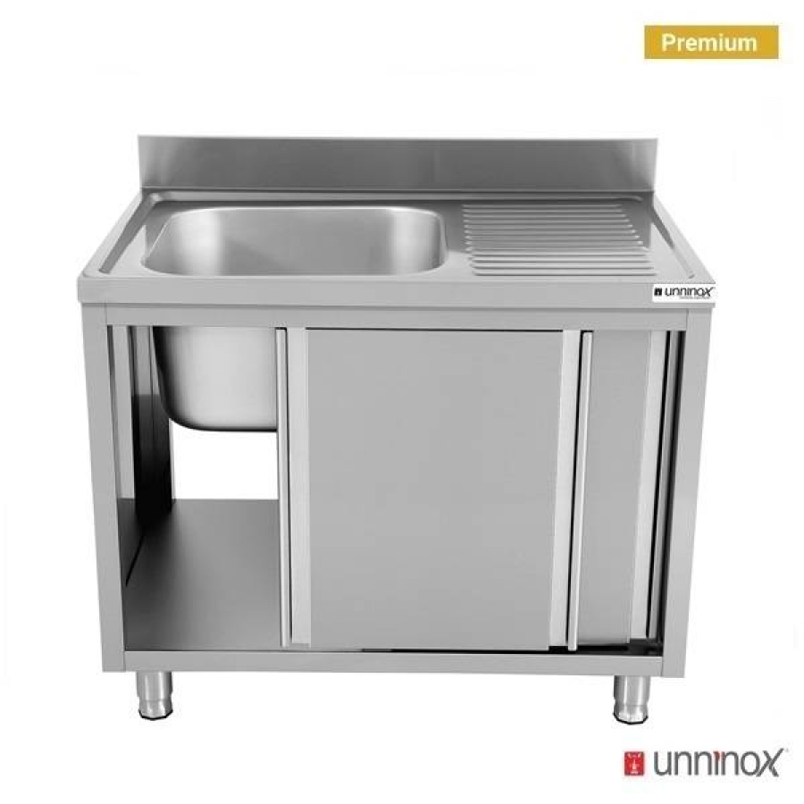 Spülenunterschrank 1 Schale links 140x70x85cm Edelstahl Gastronomie