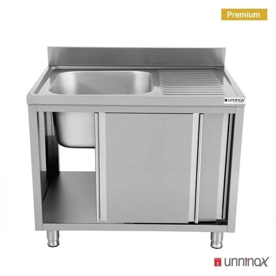 Spülenunterschrank 1 Schale links 140x70x85cm Edelstahl Gastronomie