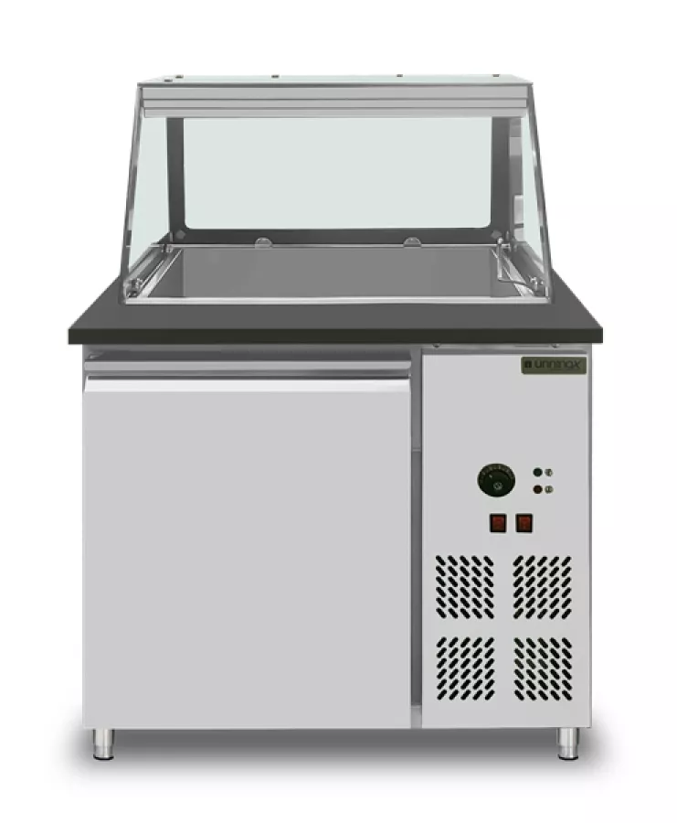 Bain-Marie-Theke 2x GN 1/1 Black Star Galaxy Granit 2400W
