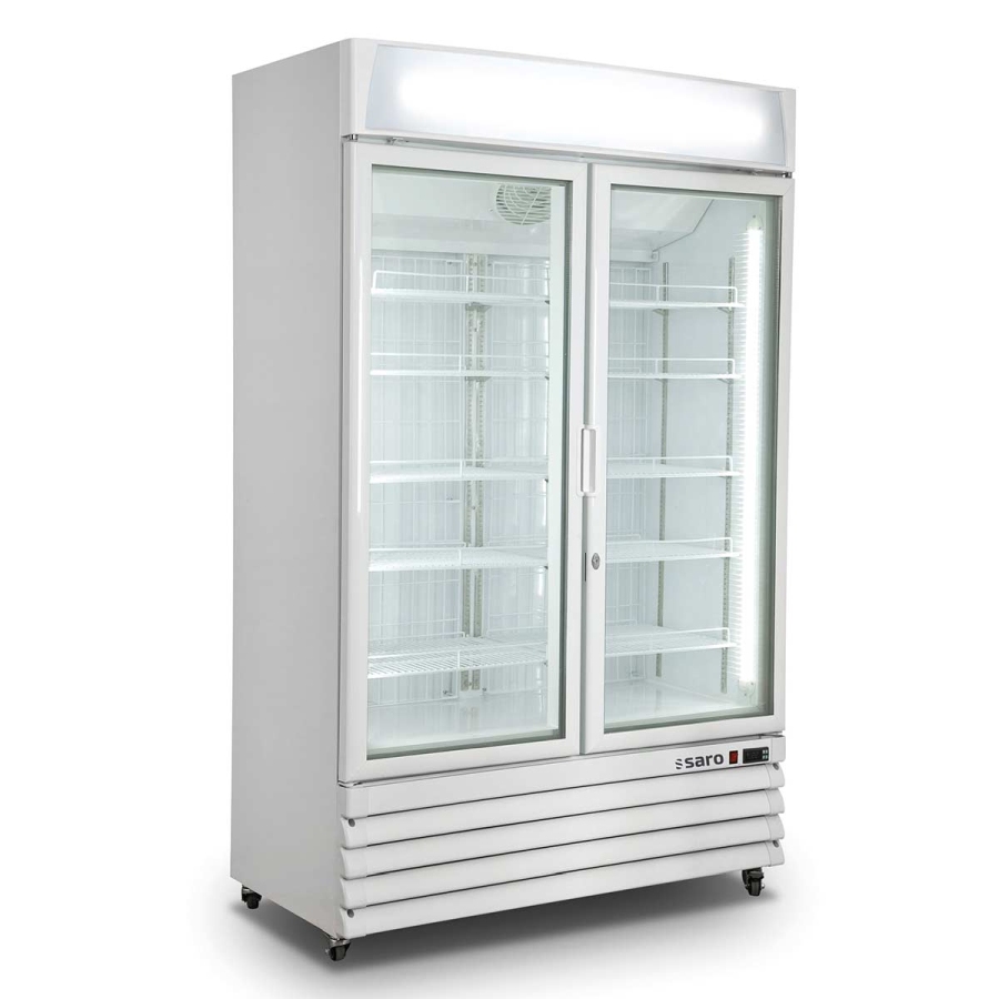 Tiefkühlschrank 2 Glastüren weiß | B 1220 x L 693 x H 2008 mm