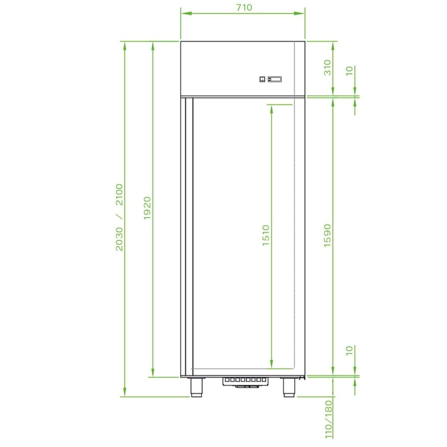 Mastro Edelstahl Tiefkühlschrank 600 Liter mit 1 Tür | -18°/-22°C