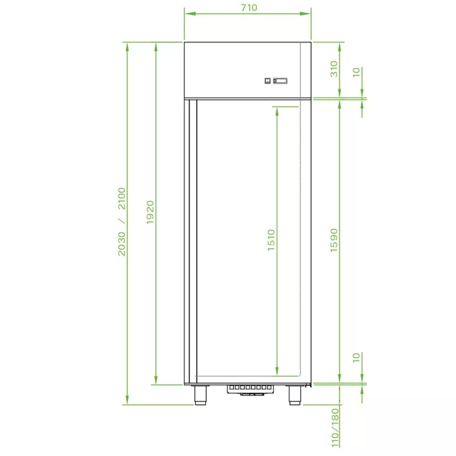 Mastro Edelstahl Tiefkühlschrank 600 Liter mit 1 Tür | DOMSYSTEM | -18°/-22°C