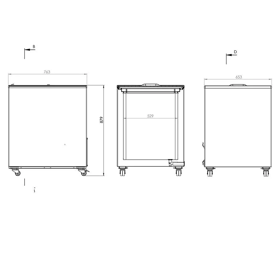 Mastro Tiefkühltruhe 208 Liter mit Glas-Schiebedeckeln | B763 x H904 mm | -14°/-24°C