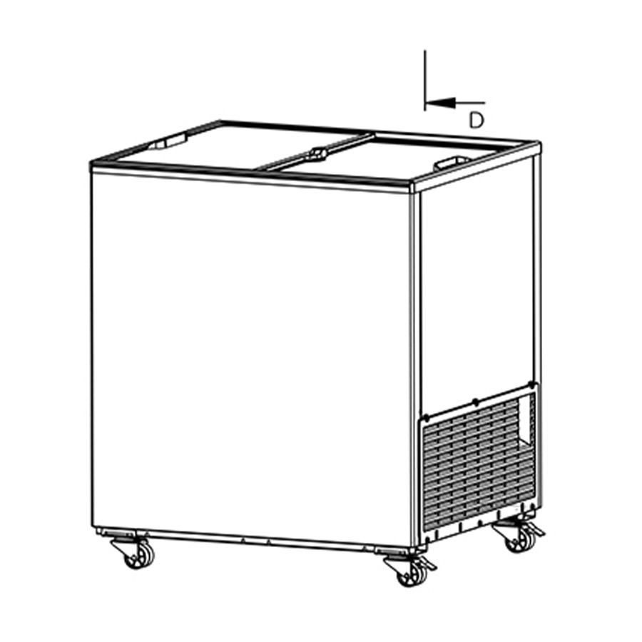 Mastro Tiefkühltruhe 208 Liter mit Glas-Schiebedeckeln | B763 x H904 mm | -14°/-24°C