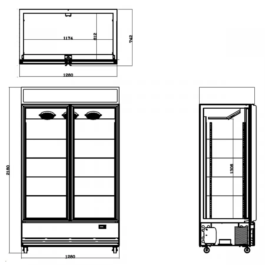 TOPLINE Getränkekühlschrank 1040 Liter mit LED-Leuchtaufsatz TOPLINE Getränkekühlschrank 1040 Liter mit LED-Leuchtaufsatz