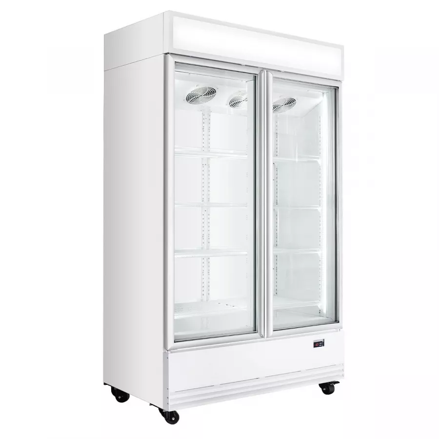 TOPLINE Getränkekühlschrank 1040 Liter Weiß mit Leuchtaufsatz TOPLINE Getränkekühlschrank 1040 Liter Weiß mit Leuchtaufsatz