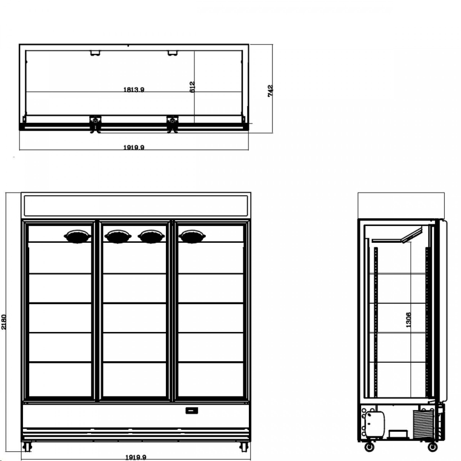 TOPLINE Getränkekühlschrank 1610 Liter mit Leuchtaufsatz TOPLINE Getränkekühlschrank 1610 Liter mit Leuchtaufsatz