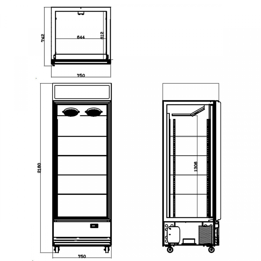 TOPLINE Getränkekühlschrank 570 Liter mit LED-Leuchtaufsatz & Glastür TOPLINE Getränkekühlschrank 570 Liter mit LED-Leuchtaufsatz & Glastür