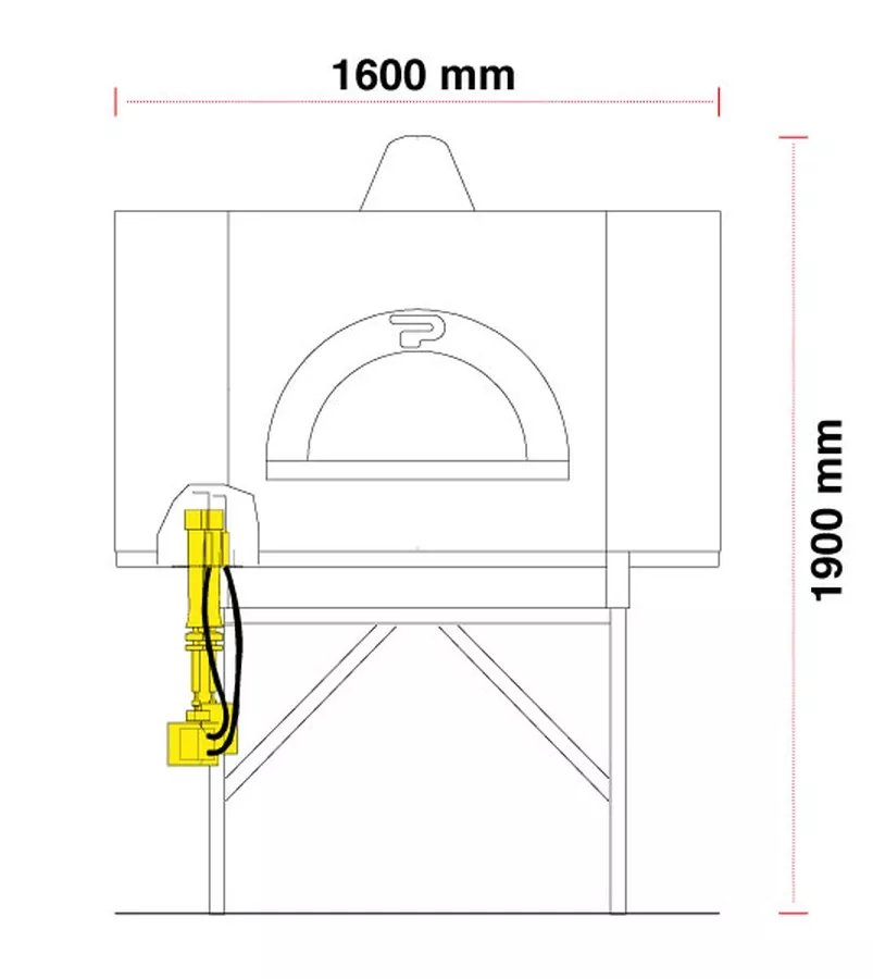 Gas Pizzaofen Pavesi RPM 120G | Backfläche statisch | 5 bis 6 Pizzen | B1600 x T1500 x H1900 mm