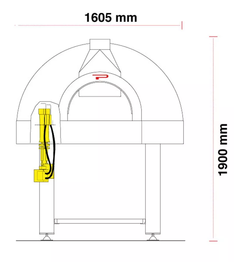 Gas Pizzaofen Pavesi JOY 120G | Backfläche statisch | 4 bis 6 Pizzen