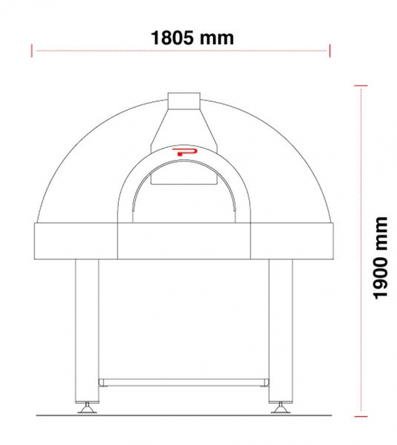 Hout Pizzaoven Pavesi JOY 140/160H | Bakoppervlak statisch | 9 tot 11 pizza's