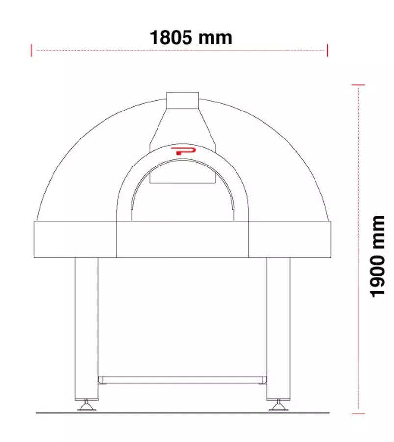 Holz Pizzaofen Pavesi JOY 140/160H | Backfläche statisch | 9 bis 11 Pizzen