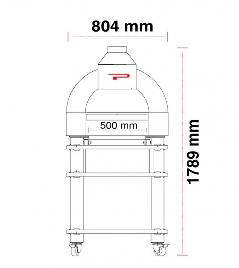 Mobiler Gasbackofen Pavesi JOY 60 | 1/2 Pizzen | Backfläche statisch