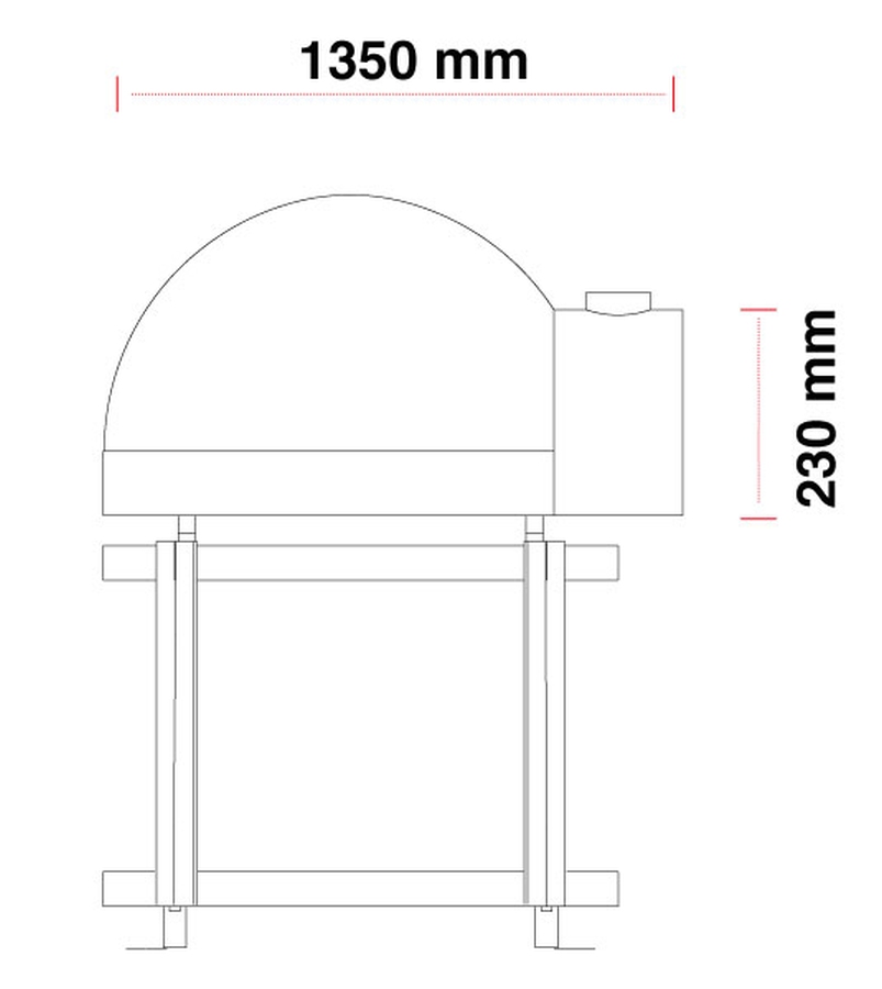Holzbackofen ideal für Garten | Pavesi JOY 90 | 2 bis 3 Pizzen