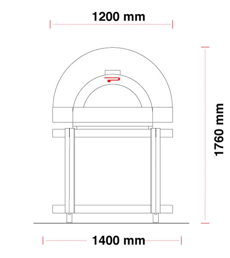 Holzbackofen ideal für Garten | Pavesi JOY 90 | 2 bis 3 Pizzen