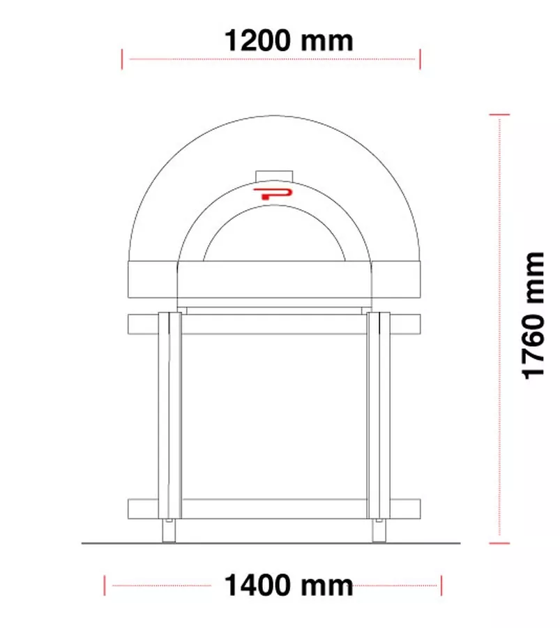 Gasbackofen ideal für Garten | Pavesi JOY 90G | 2/3 Pizzen