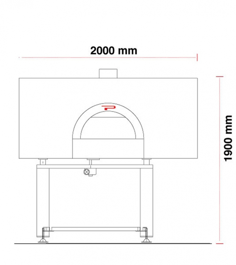 Hout Pizzaoven Pavesi PVP 130 ROND | Bakoppervlak ronddraaiend | 10 tot 12 pizza's