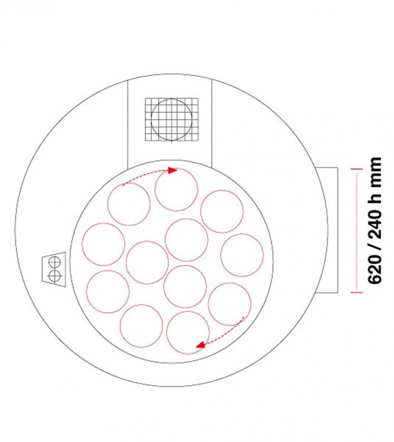 Hout Pizzaoven Pavesi PVP 130 ROND | Bakoppervlak ronddraaiend | 10 tot 12 pizza's