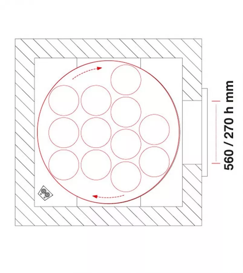 Gas Pizzaofen Pavesi PVP 130 | Backfläche rotierend | 10 bis 12 Pizzen Gas Pizzaofen Pavesi PVP 130 | Backfläche rotierend | 10 bis 12 Pizzen