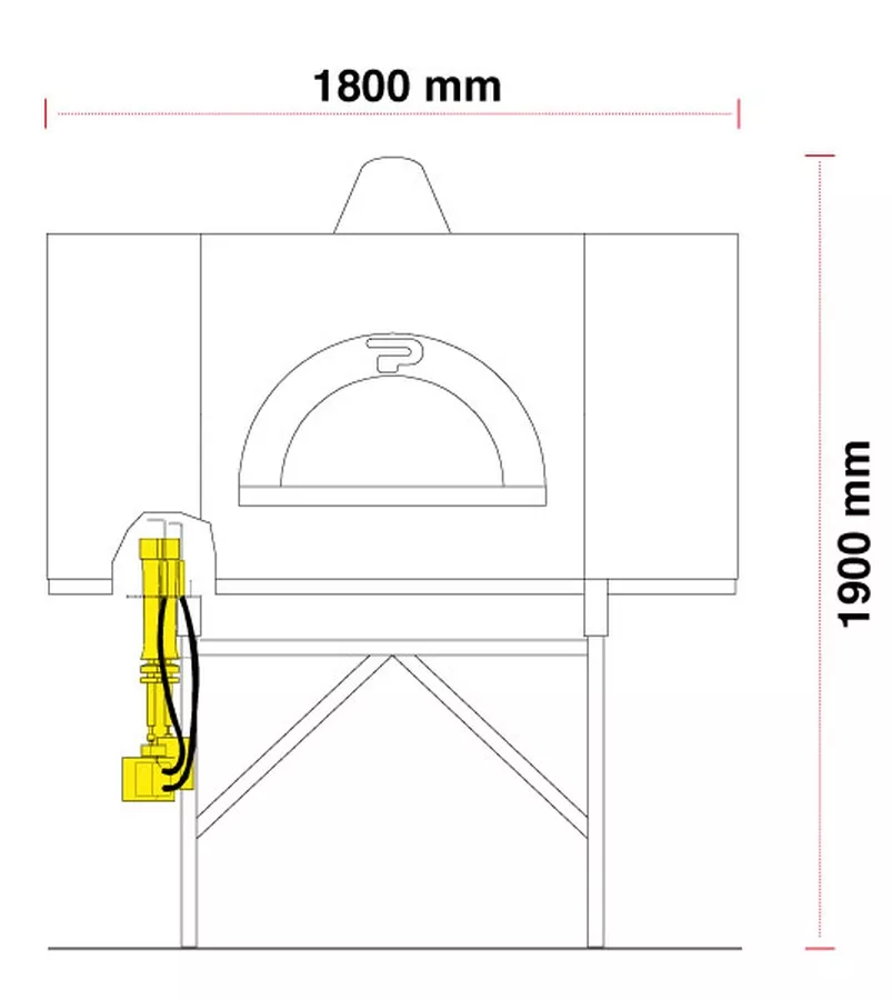 Gas Pizzaofen Pavesi RPM 140/180G | Backfläche statisch | Bis 17 Pizzen
