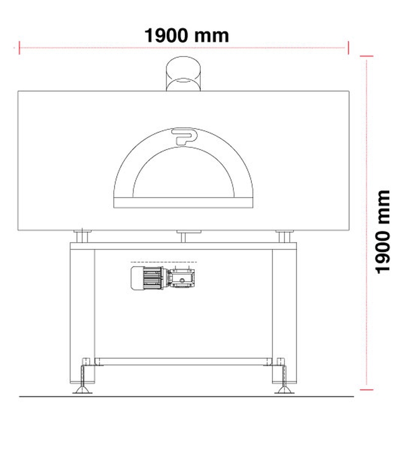 Gas Pizzaofen Pavesi PVP 150 | Backfläche rotierend | 14 bis 18 Pizzen