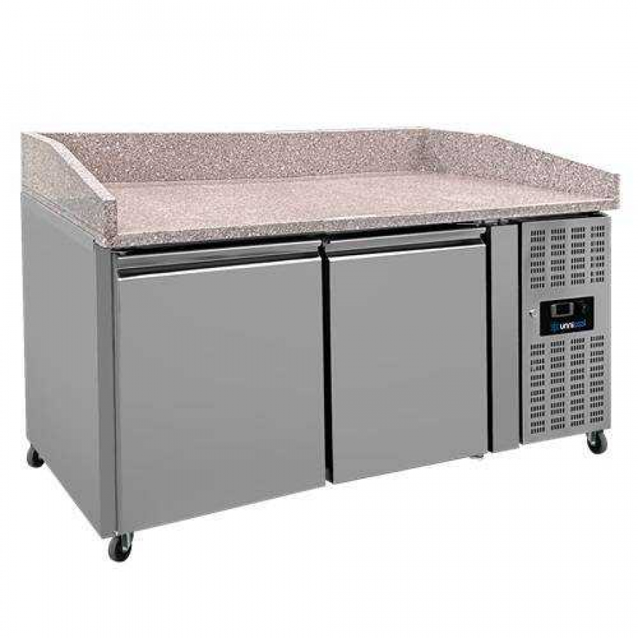 Pizza Theke 2 Türen 151x80x100cm 390L Edelstahl Automatik