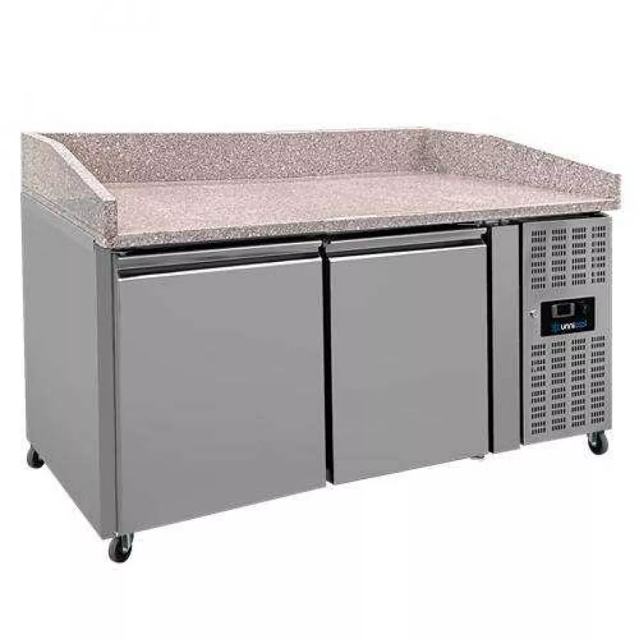 Pizza Theke 2 Türen 151x80x100cm 390L Edelstahl Automatik