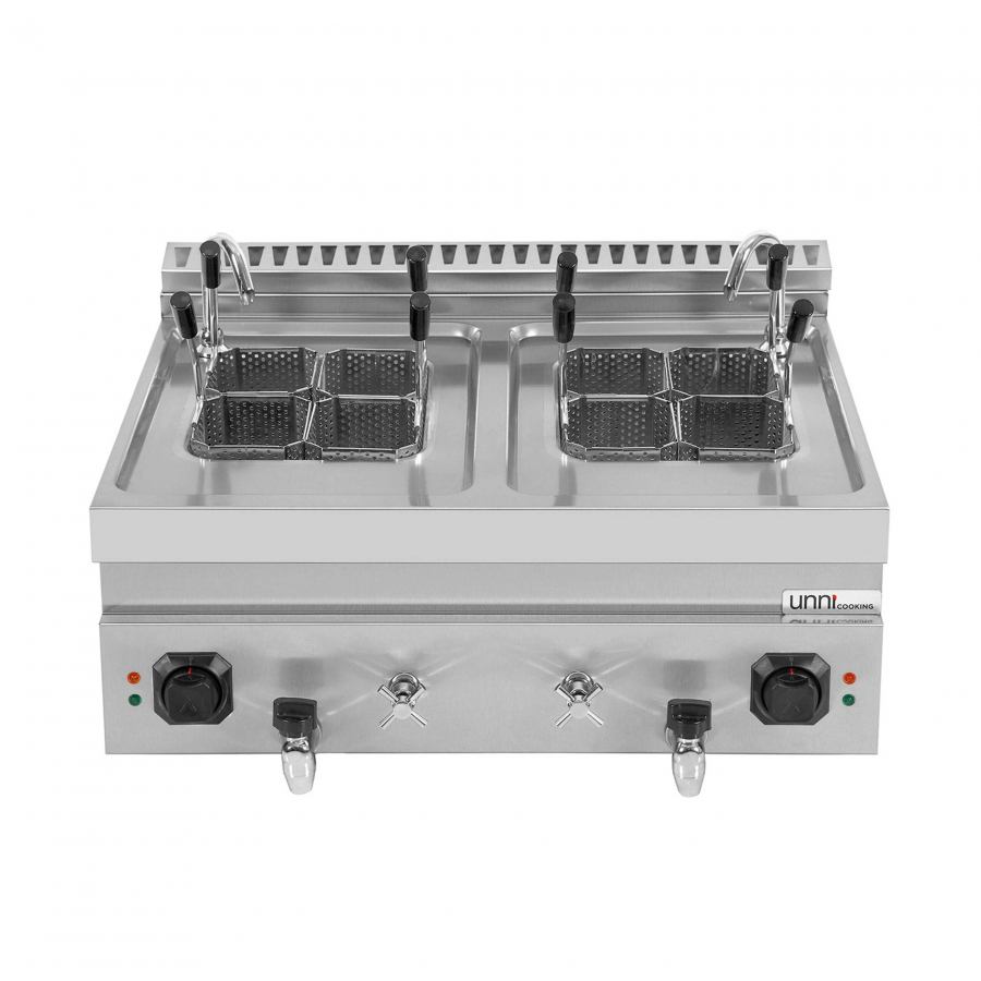 Pasta-Kocher 2x12L elektrisch – Edelstahl, 2×12 Liter, Tischgerät