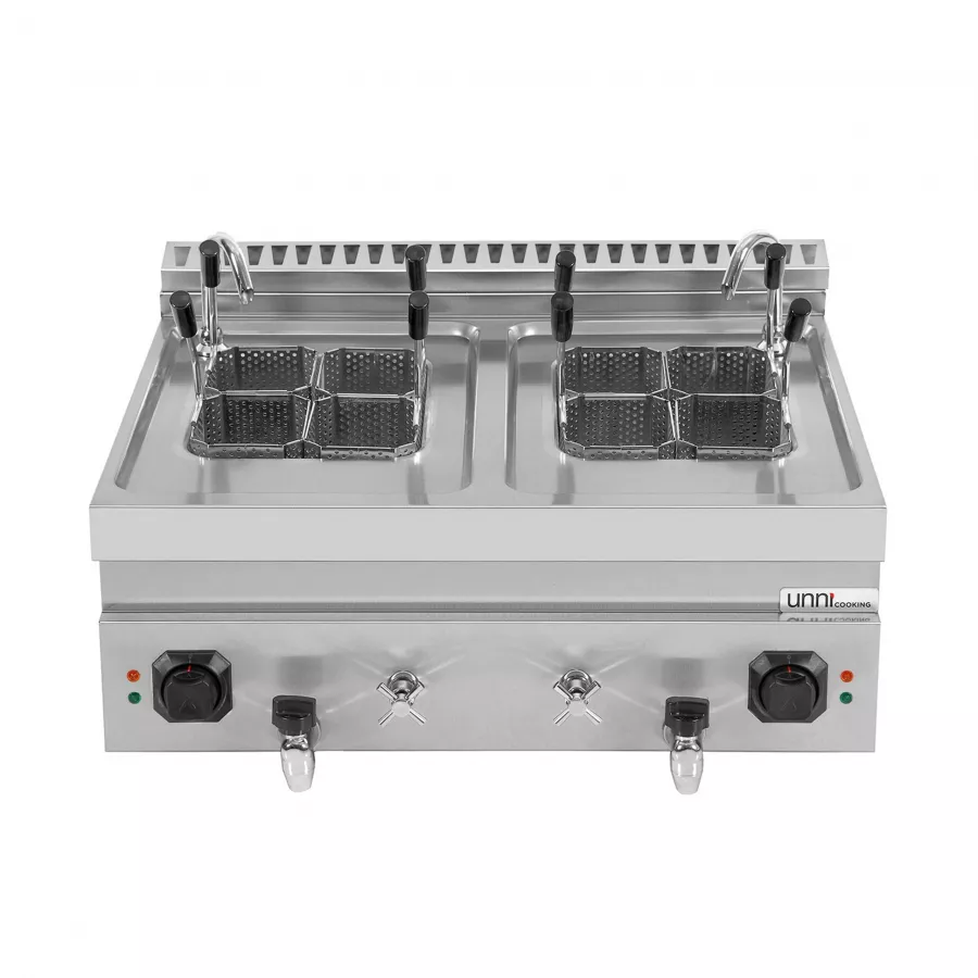 Nudelkocher 2x12L elektrisch – Edelstahl, 2×12 Liter, Tischgerät