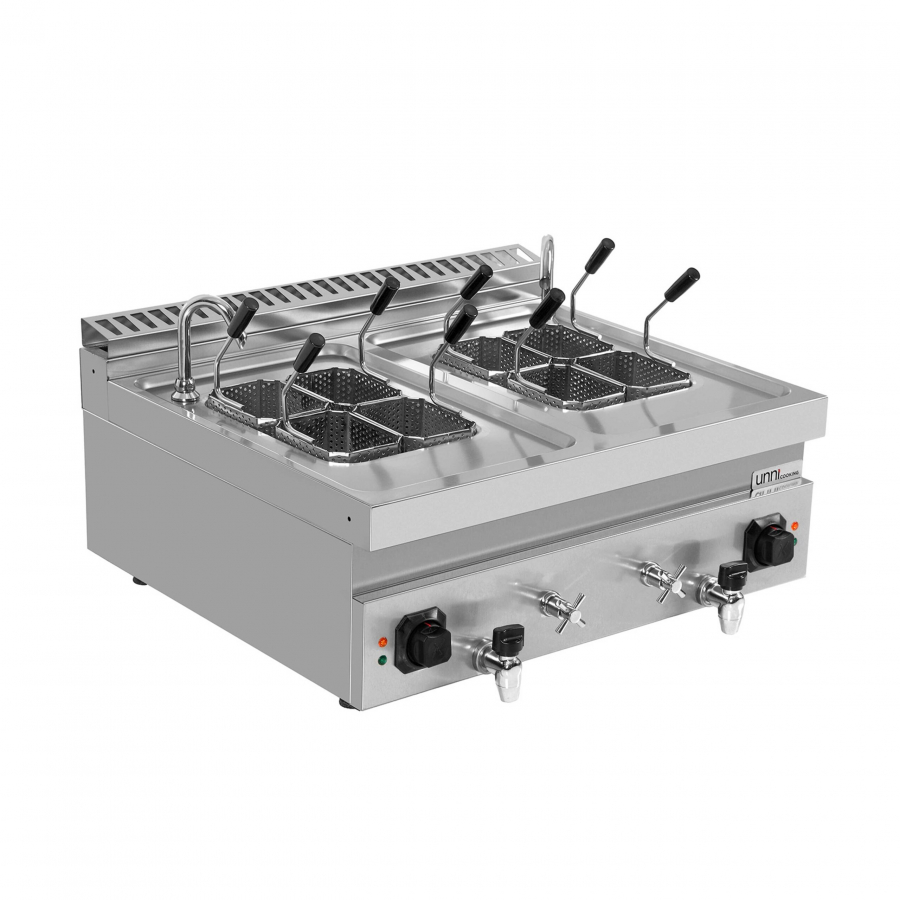 Pasta-Kocher 2x12L elektrisch – Edelstahl, 2×12 Liter, Tischgerät