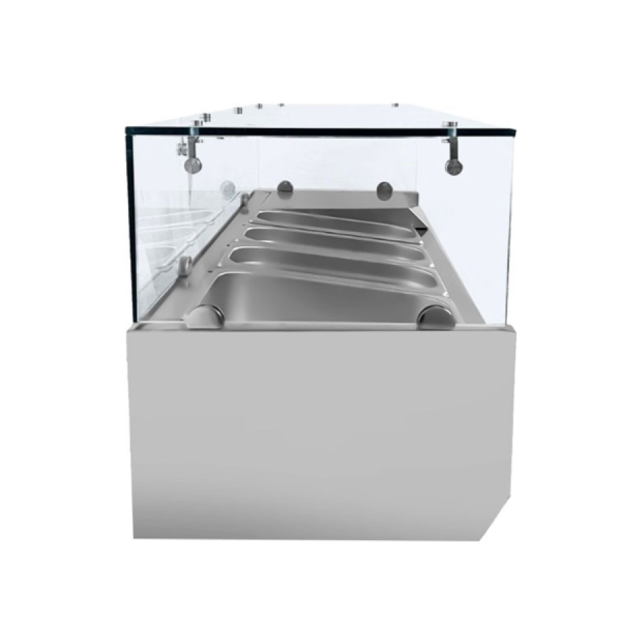 Gekühlte Arbeitsplatte 2000 mm Edelstahl für 9x GN 1/3 Behälter